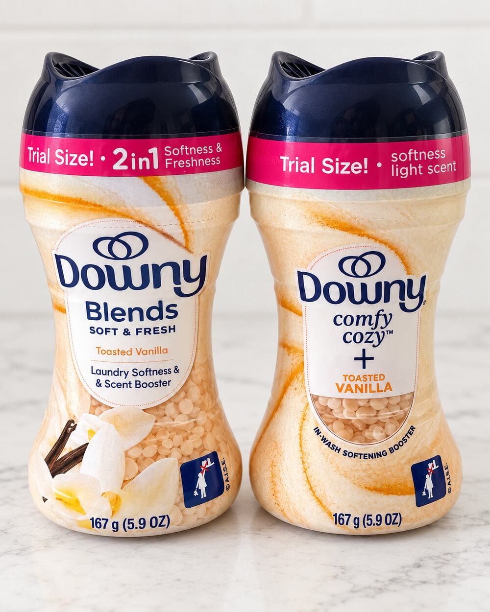 Downy Toasted Vanilla In-Wash Scent Booster Trial Size 5.9 oz Set of 2 NEW